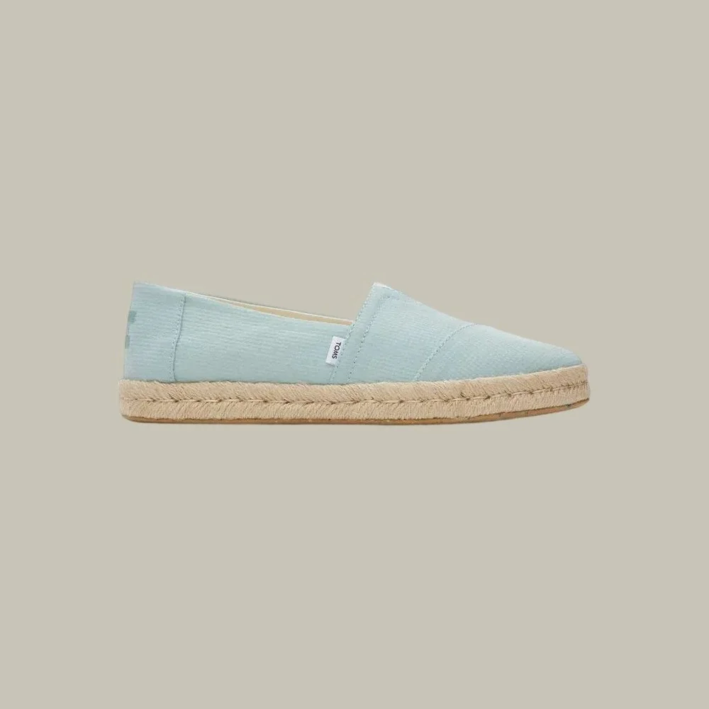 TOMS Alpargata Rope Espadrille Mint Green Textile Slip On Flats Womens Size 9.5